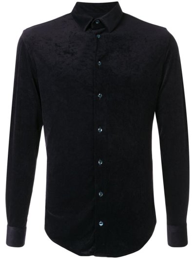 Black Giorgio Armani Slim Fit Men's Shirts | UAE79021