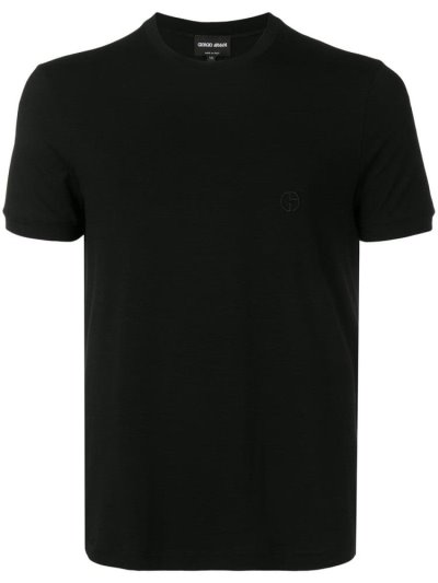 Black Giorgio Armani Slim Fit Men's T Shirts | UAE94614