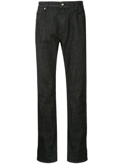 Black Giorgio Armani Straight Leg Men's Jeans | UAE40951