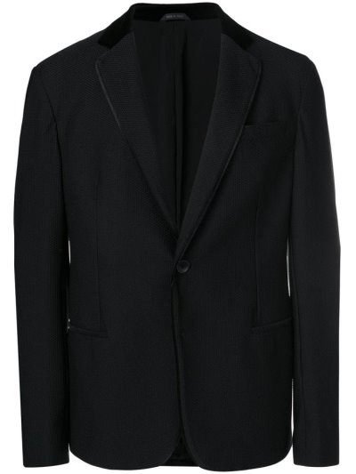 Black Giorgio Armani Textured Men's Blazers | UAE61088