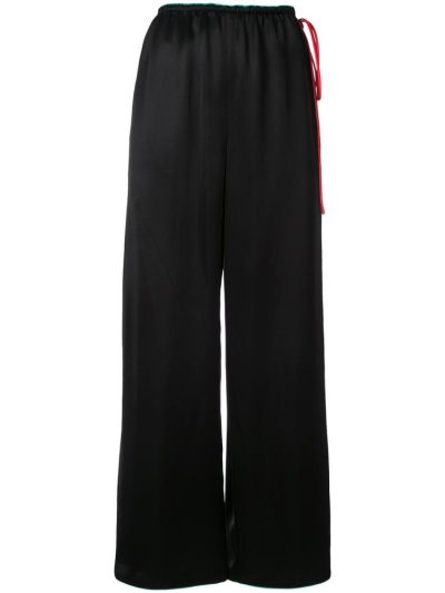 Black Giorgio Armani Wide Leg Women's Pants | UAE68158