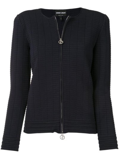 Black Giorgio Armani Zipped Up Women's Jackets | UAE62419