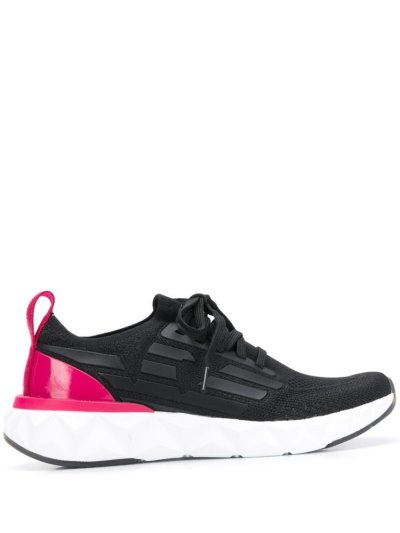 Black / Pink Ea7 Emporio Armani Stretch Fit Logo Women's Sneakers | UAE62416