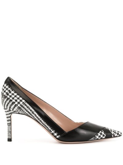 Black / White Giorgio Armani Houndstooth Print Women's Pumps | UAE25161