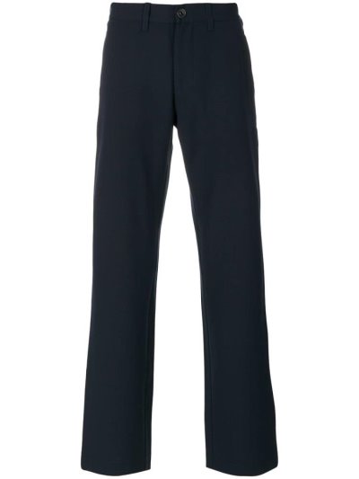 Blue Armani Jeans Straight Leg Logo Plaque Men's Pants | UAE55755