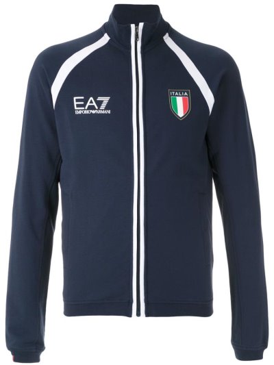Blue Ea7 Emporio Armani Chest Logo Men's Jackets | UAE85586