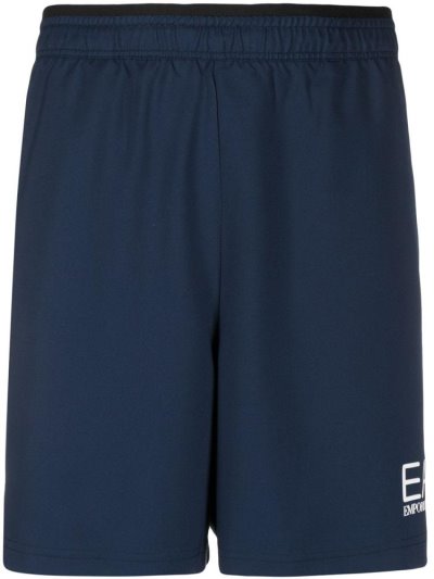 Blue Ea7 Emporio Armani Elasticated Logo Men's Shorts | UAE07933
