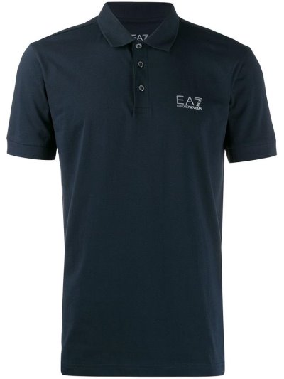 Blue Ea7 Emporio Armani Logo Men's Polo Shirts | UAE07498