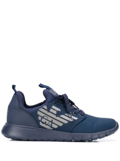 Blue Ea7 Emporio Armani Logo Print Women's Sneakers | UAE64891