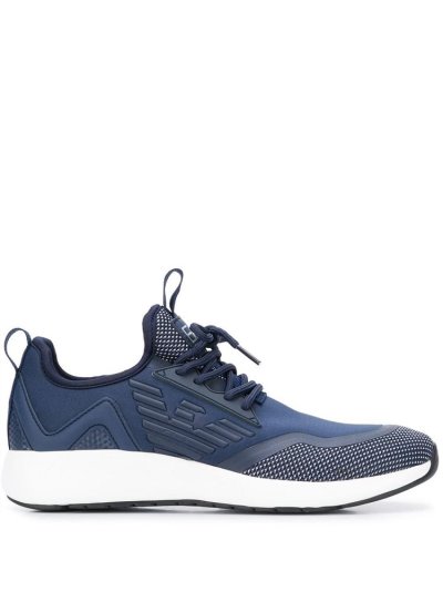 Blue Ea7 Emporio Armani Logo Print Women's Sneakers | UAE66999