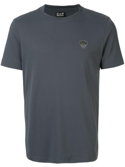 Blue Ea7 Emporio Armani Printed '7' Logo Men's T Shirts | UAE77839