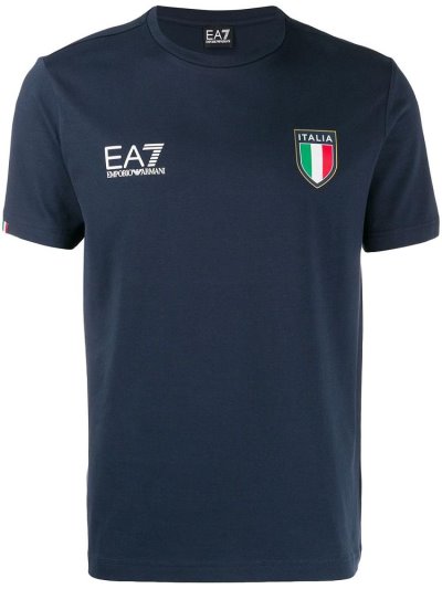 Blue Ea7 Emporio Armani Printed Logo Men's T Shirts | UAE71924