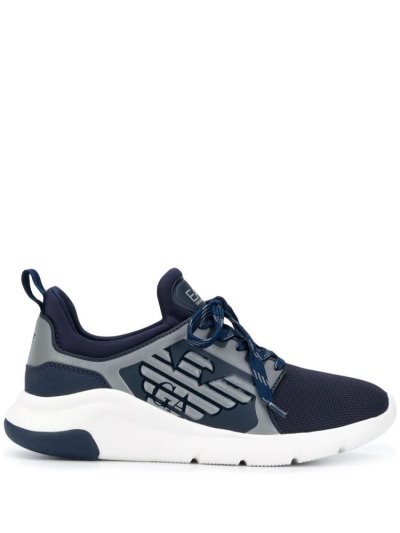 Blue Ea7 Emporio Armani Racer Reflex Low Top Women's Sneakers | UAE01305