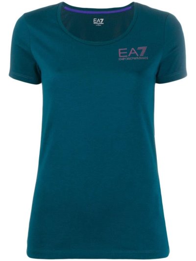 Blue Ea7 Emporio Armani Short Sleeve Women's T Shirts | UAE83305
