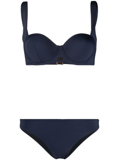 Blue Ea7 Emporio Armani Studded Logo Women's Bikini | UAE53065