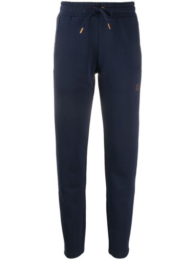 Blue Ea7 Emporio Armani Tapered Printed Logo Track Women's Pants | UAE80403