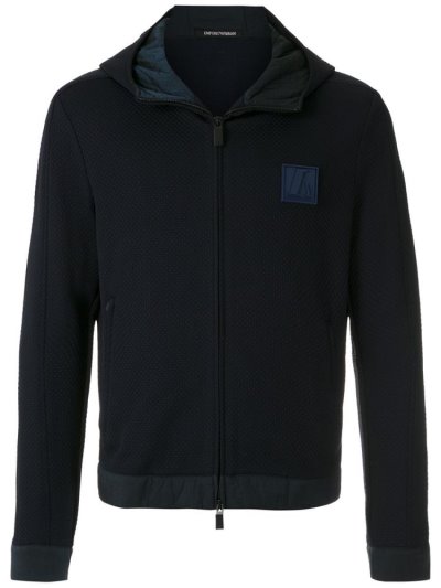 Blue Armani Emporio Chest Logo Men's Jackets | UAE75486