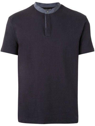 Blue Armani Emporio Concealed Men's Polo Shirts | UAE42768