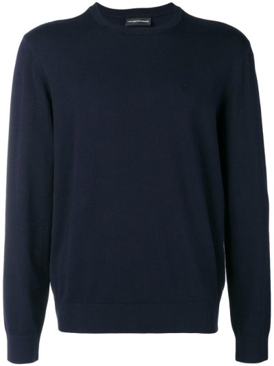 Blue Armani Emporio Crew Neck Men's Sweatshirts | UAE05736