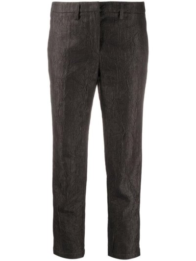 Blue Armani Emporio Crinkled Slim Fit Women's Pants | UAE42361