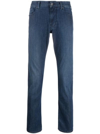 Blue Armani Emporio Denim Low Rise Men's Jeans | UAE63958