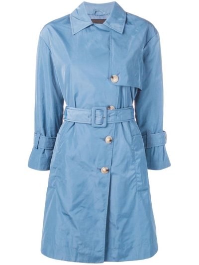 Blue Armani Emporio Double Breasted Trench Coat Women's Coats | UAE29807