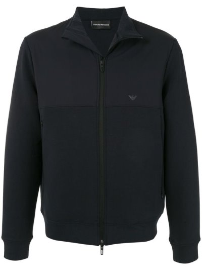Blue Armani Emporio Embroidered Logo Men's Jackets | UAE92282