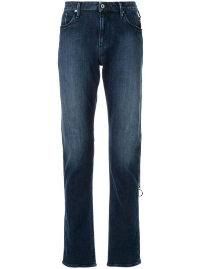 Blue Armani Emporio Faded Detail Men's Jeans | UAE86716