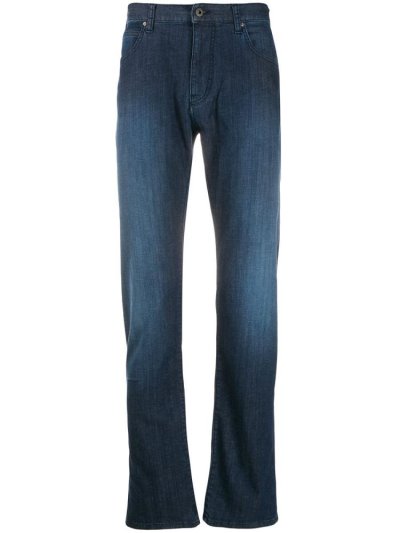 Blue Armani Emporio Faded Slim Men's Jeans | UAE68263