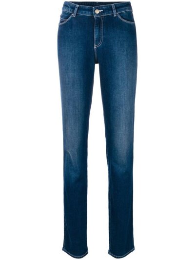 Blue Armani Emporio Faded Tapered Women's Jeans | UAE84764