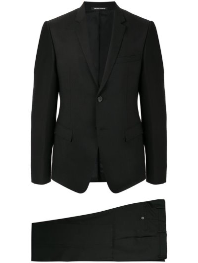 Blue Armani Emporio Fitted Two Piece Men's Suits | UAE36236
