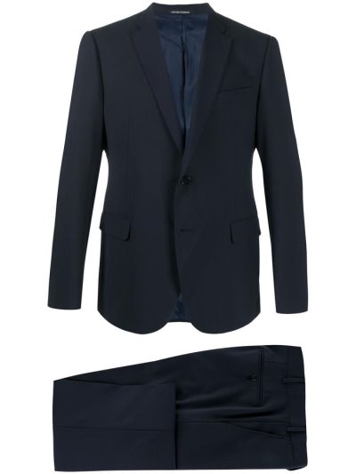 Blue Armani Emporio Fitted Two Piece Men's Suits | UAE70710