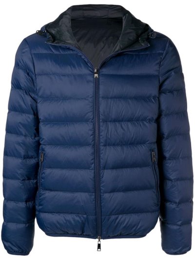Blue Armani Emporio Front Zip Padded Jacket Men's Jackets | UAE35961