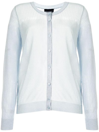 Blue Armani Emporio Glitter Knit Women's Cardigan | UAE74182