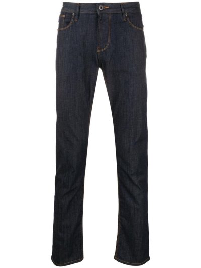 Blue Armani Emporio High Rise Slim Fit Men's Jeans | UAE45713