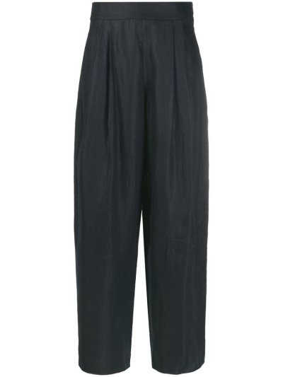 Blue Armani Emporio High Waisted Women's Pants | UAE68780