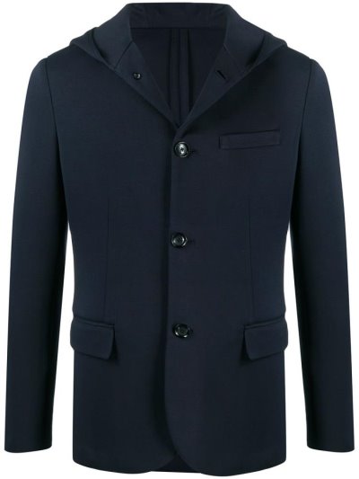 Blue Armani Emporio Hooded Men's Blazers | UAE00206