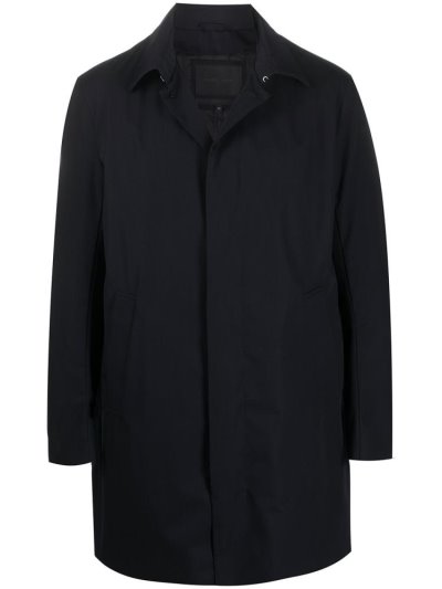 Blue Armani Emporio Hooded Raincoat Men's Coats | UAE53019