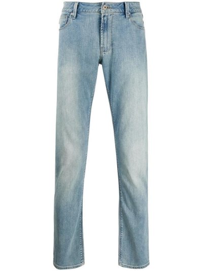 Blue Armani Emporio J15 Straight Leg Men's Jeans | UAE00895