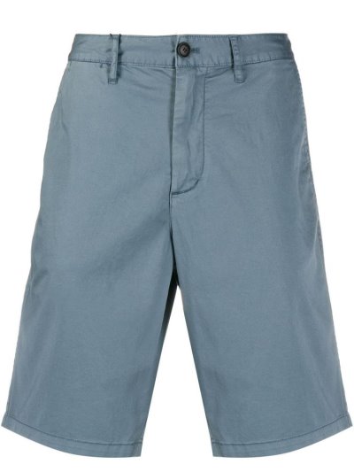 Blue Armani Emporio Knee Length Logo Plaque Bermuda Shorts Men's Shorts | UAE63564
