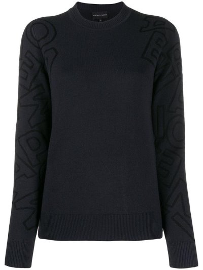 Blue Armani Emporio Knitted Women's Jumpers | UAE18493