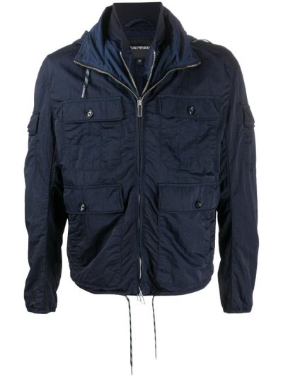 Blue Armani Emporio Lightweight Men's Bomber Jacket | UAE22428