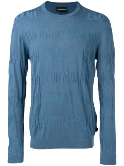 Blue Armani Emporio Lightweight Men's Sweaters | UAE59046