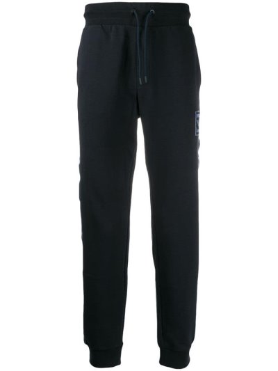 Blue Armani Emporio Logo Stripe Track Men's Pants | UAE02711