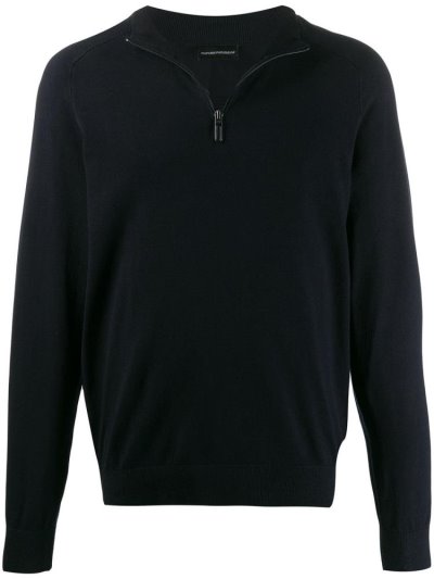 Blue Armani Emporio Long Sleeve Knitted Men's Sweaters | UAE32358