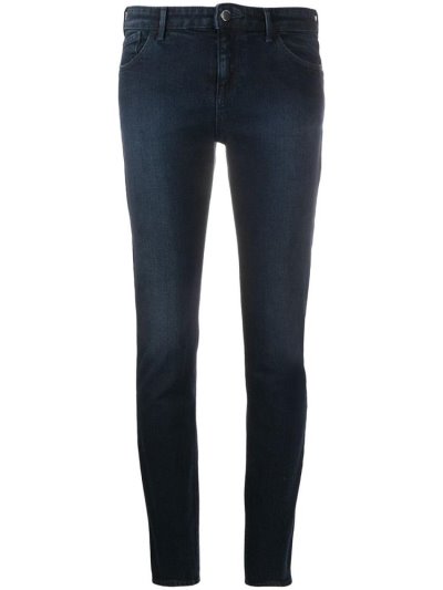 Blue Armani Emporio Low Rise Skinny Women's Jeans | UAE39008