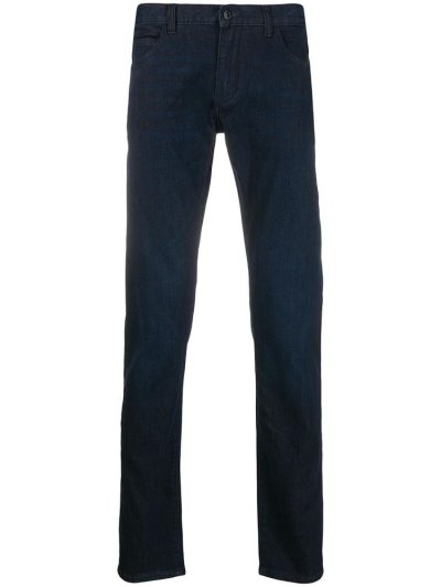 Blue Armani Emporio Low Rise Straight Leg Men's Jeans | UAE12070