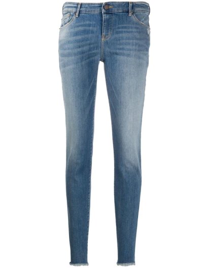 Blue Armani Emporio Low Waist Skinny Women's Jeans | UAE86814