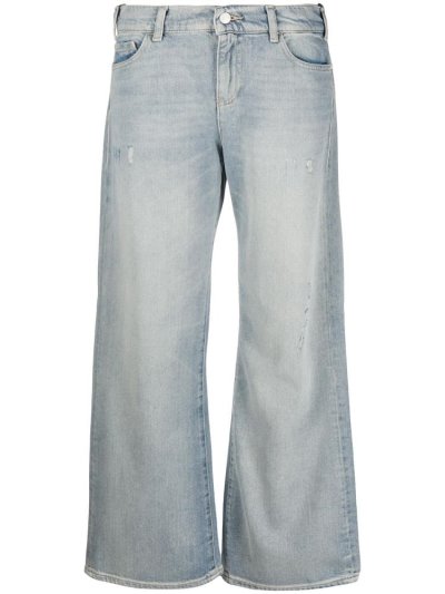 Blue Armani Emporio Mid Rise Flared Women's Jeans | UAE90513
