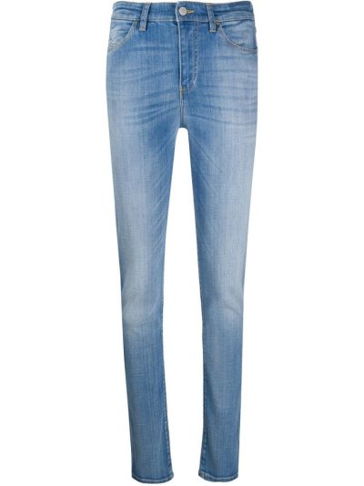 Blue Armani Emporio Mid Rise Skinny Women's Jeans | UAE51489